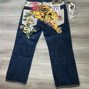 Vintage 90s Kanji Baggy Fir Jeans (34x34)